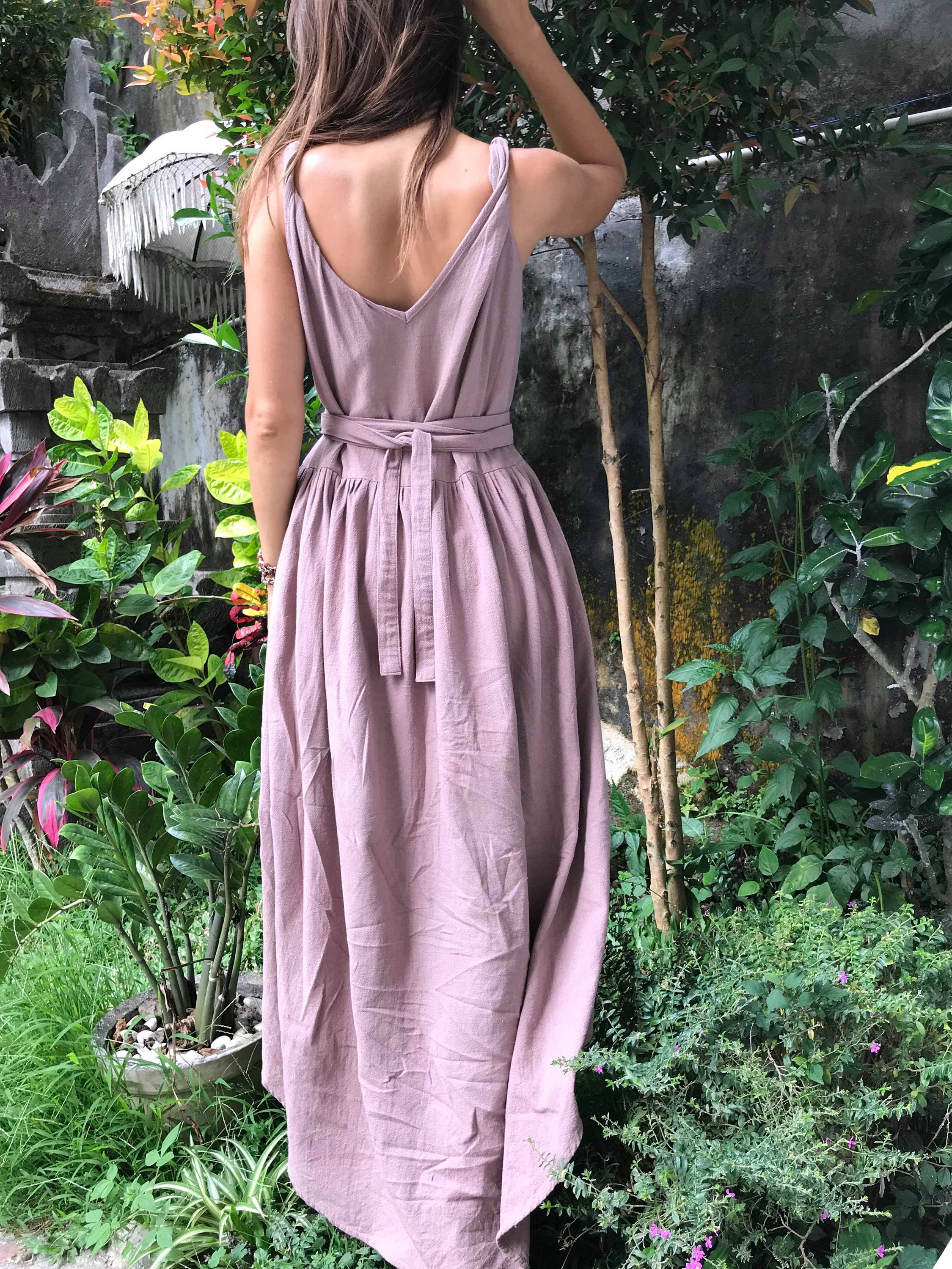 Boho Bridesmaid Dress Purple Kimono ...