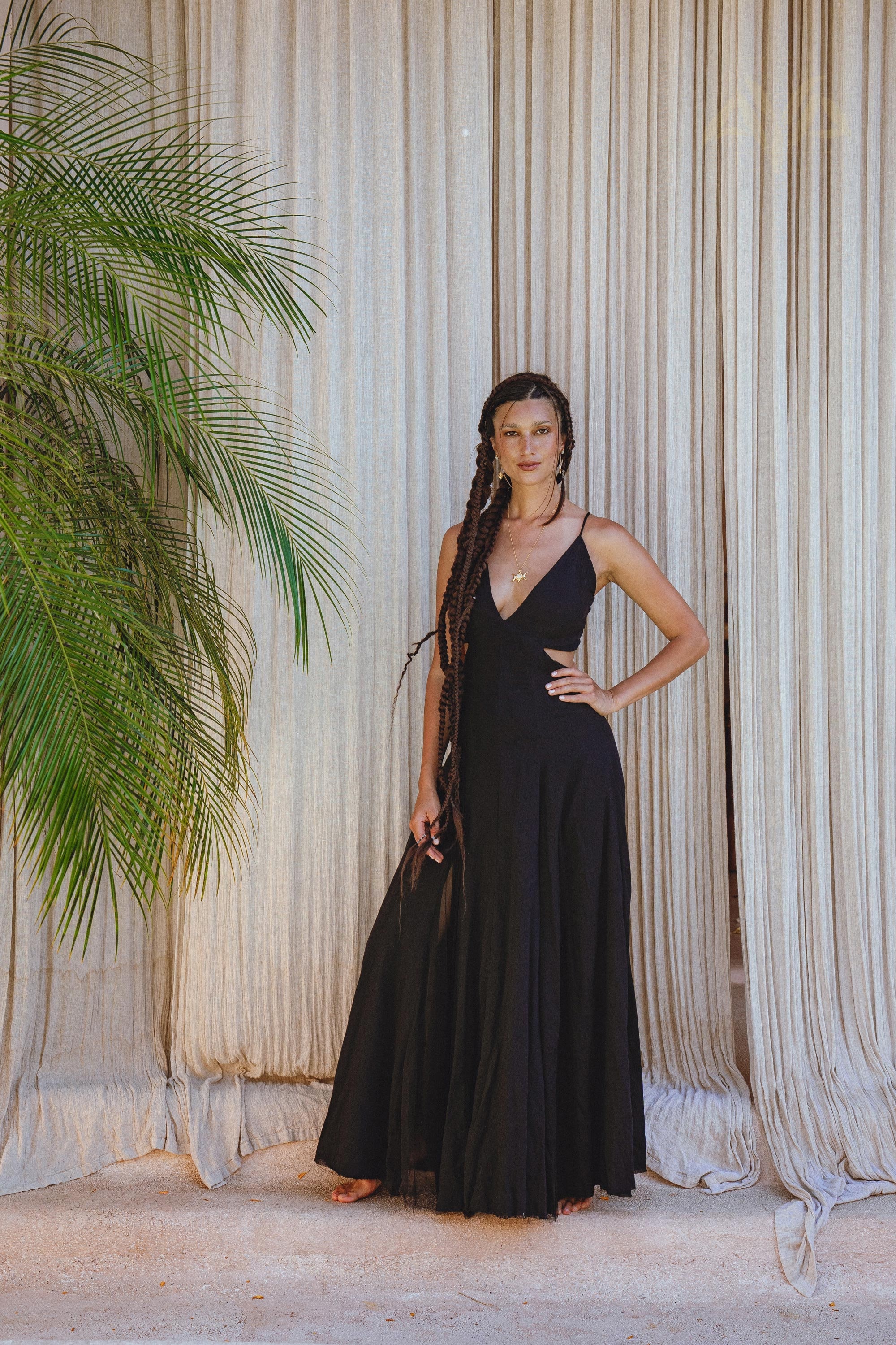black goddess maxi dress Odana's | BELLE