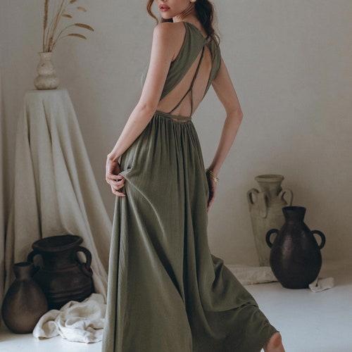 slim fit dress slacks Zapaka Women Sage Green Satin Long Prom Dress with Slit A Line Corset Keyhole Formal Dress with Cap Sleeves, Sage Green / AU6