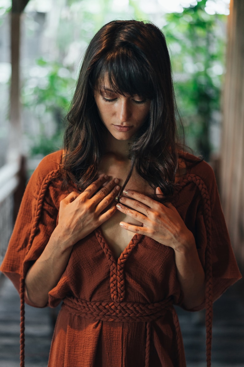 It's time to dress up in the versatile Red Boho Goddess Nomad Spirit dress. Easy to adjust and fit all sizes!