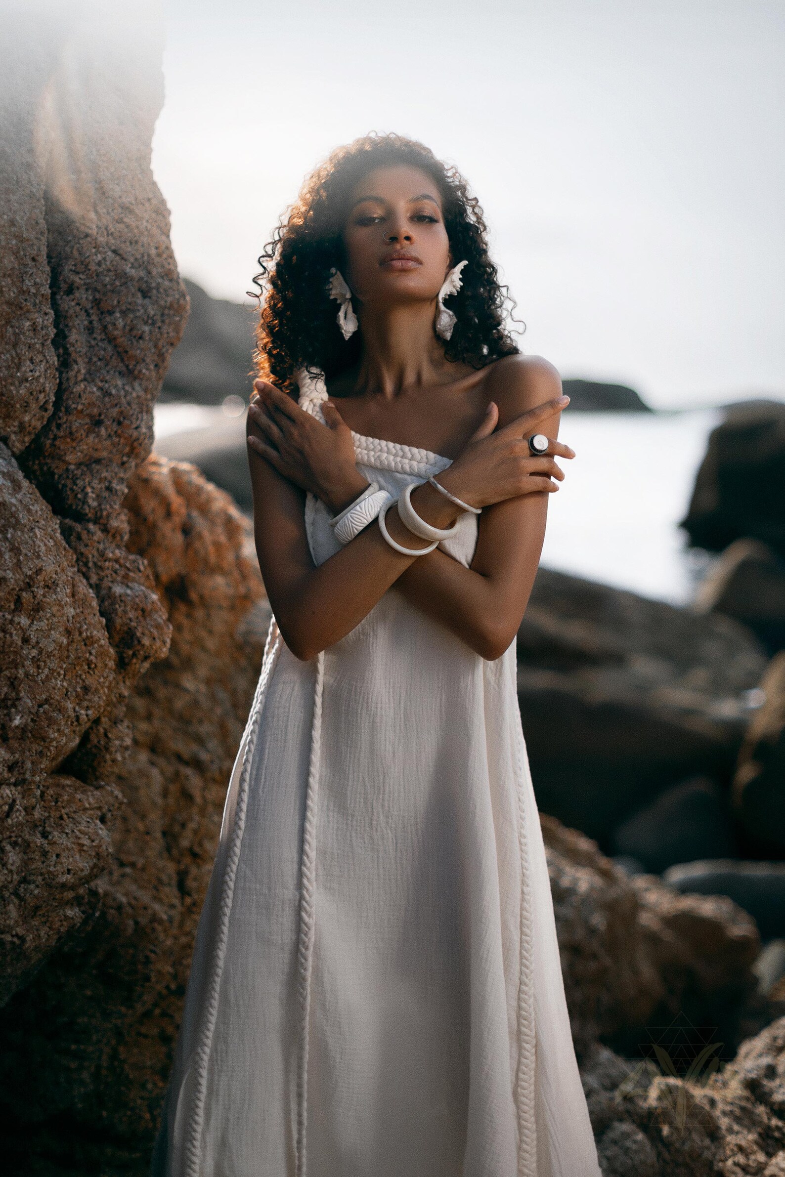 Off-white Aurora Greek Goddess Dress Roman Toga Asymmetrical One ...