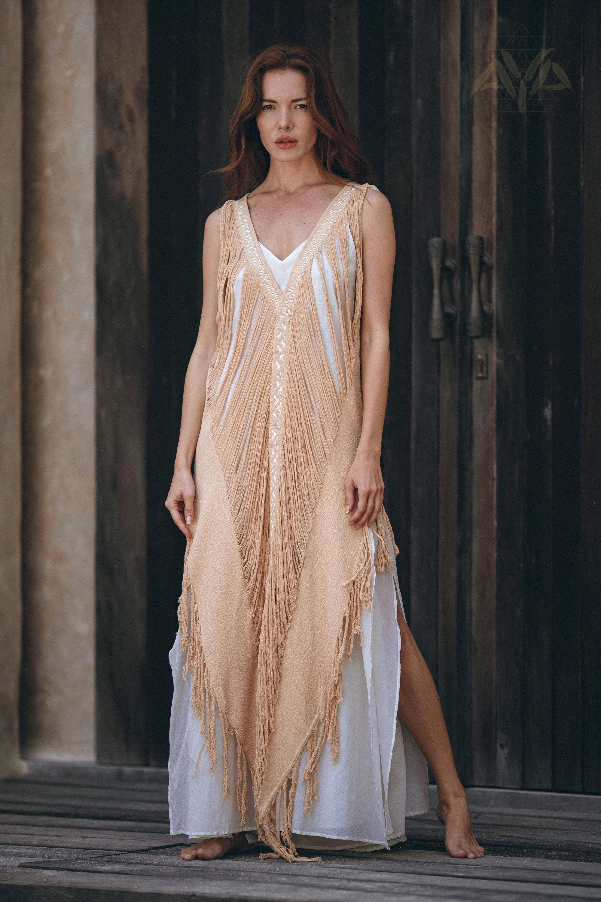 Boho Ochre Dress • Cutout Hand Embroidered Dress • See