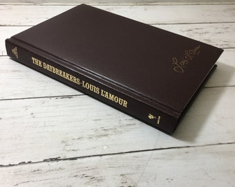 Louis L'Amour leather bound western novel set, 20 books