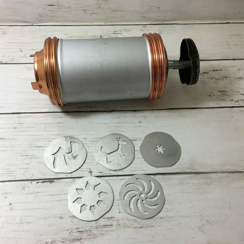 Mirro Cookie Press 5 Discs Dog Cooky Copper Aluminum Black Etsy