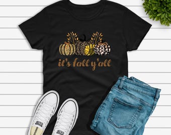 Camiseta "Es otoño, todos", camiseta de Acción de Gracias, camiseta linda de otoño, camiseta de calabaza