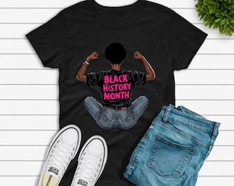 Camiseta de mujer afro, Mes de la Historia Negra, Camiseta de mujer afro, Reina Afro, BHM