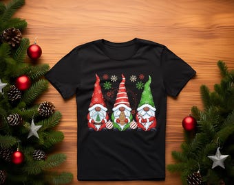 Camisa de gnomo negro, camisa navideña, camisa de gnomo afroamericano, camisa festiva de gnomo negro