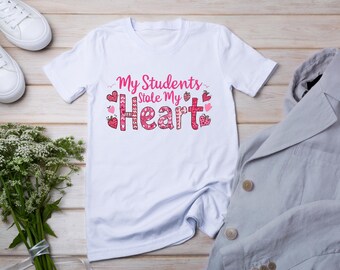 Camiseta "Mis alumnos me robaron el corazón", camiseta de San Valentín para maestros, regalo de San Valentín para maestros, camiseta de amor para maestros