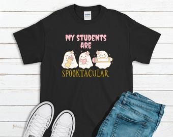 Camiseta "Mi estudiante es espeluznante", camiseta de regreso a clases, regalo para maestros, camiseta para maestros