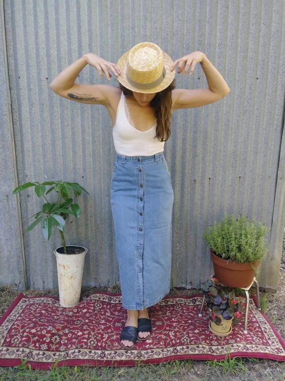 baccini denim skirt