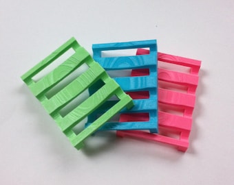 Juego de 3 jaboneras impresas en 3D para baño y cocina. Jaboneras personalizadas, jaboneras con desagüe, jaboneras, jaboneras, jaboneras ecológicas.
