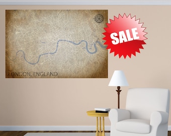 london canvas print uk vintage map united kingdom horizontal wall art vintage old map long large panoramic poster home decor england