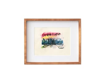 Jack Meanwell Landscape Oil and Pastel Framed Drawing