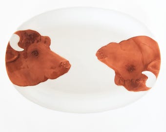 Vintage Vandor Cow Ceramic Platter