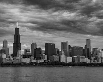 Chicago Skyline Print: B&W Urban Landscape Photography