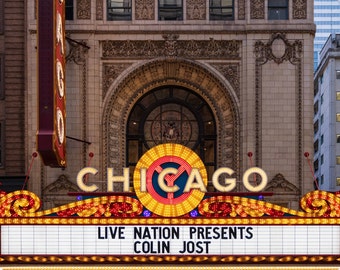 Chicago Theater Marquee Print: Iconic Urban Landmark Art
