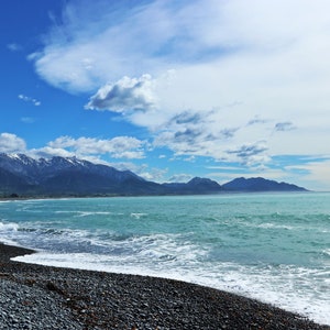Kaikoura New Zealand Professional Print (5x7, 8x10, 11x14) - Mountain Beach Landscape NZ South Island - Amazing Nature Wall Art Photograph