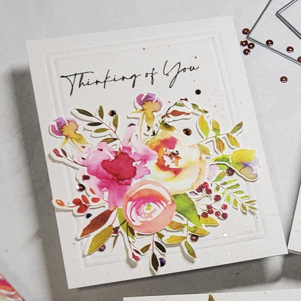 Handmade Floral Thinking of You Cards (individual) - Etsy Canada