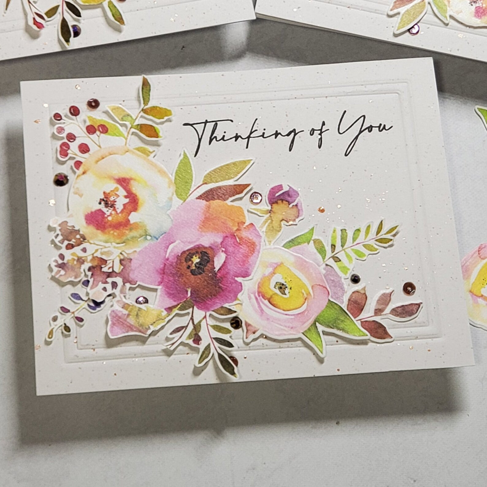 Handmade Floral Thinking of You Cards (individual) - Etsy Canada