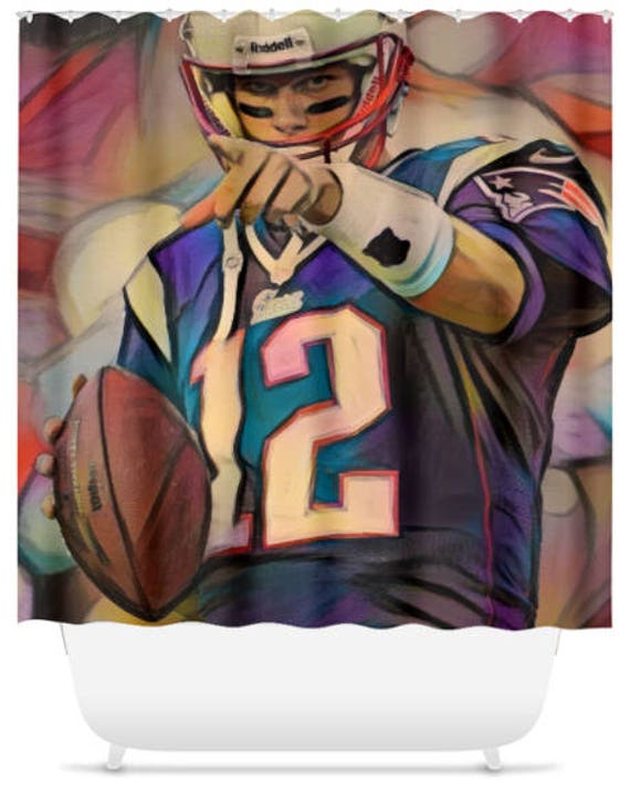 Tom Brady Shower Fabric Curtaintom Arttom Image 0