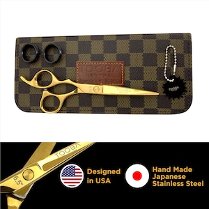 TOOBA 6.5”Left Hand Professional Hair cutting Shear Barber Hairdressing Salon Scissor Lefty Gold Plated-Hand Made Japanese Stainless Steel