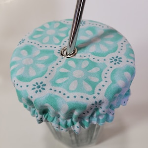 2 Pioneer Woman Washy Trellis fabric Reusable Drink Topper