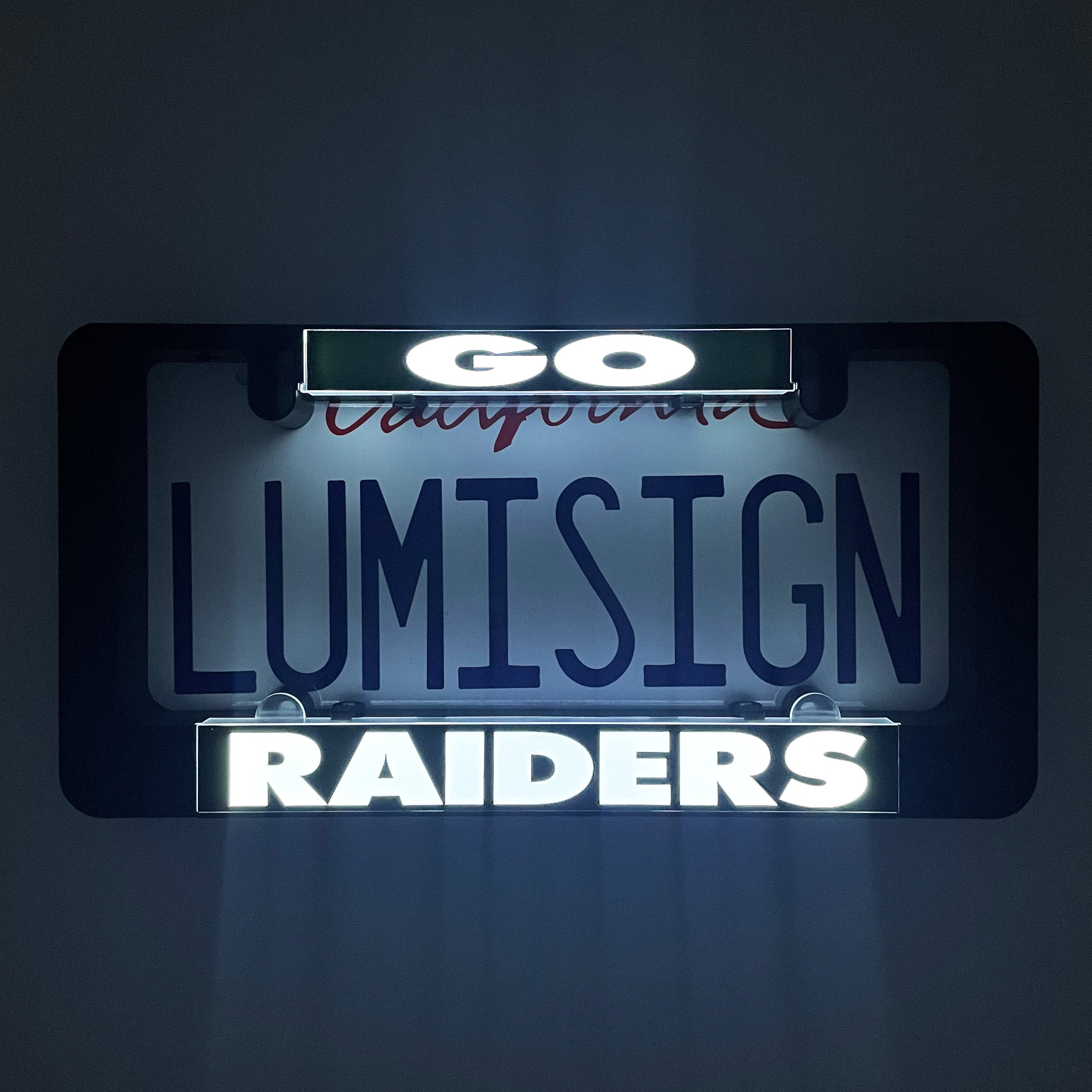 Las Vegas Raiders Motorcycle License Plate Frame Custom Made 