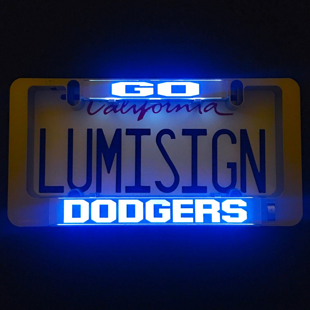 Dodgers License Plate Frame Lights up While Decelerating No Wires