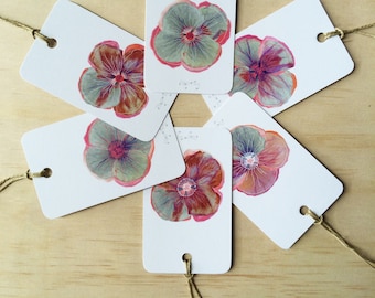 Gift Tags Poppy Patch x6