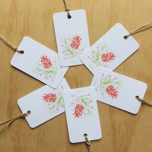 Étiquettes cadeaux Grevillea Red x6