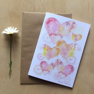 Valentines Greeting Card Hearts & Daisies