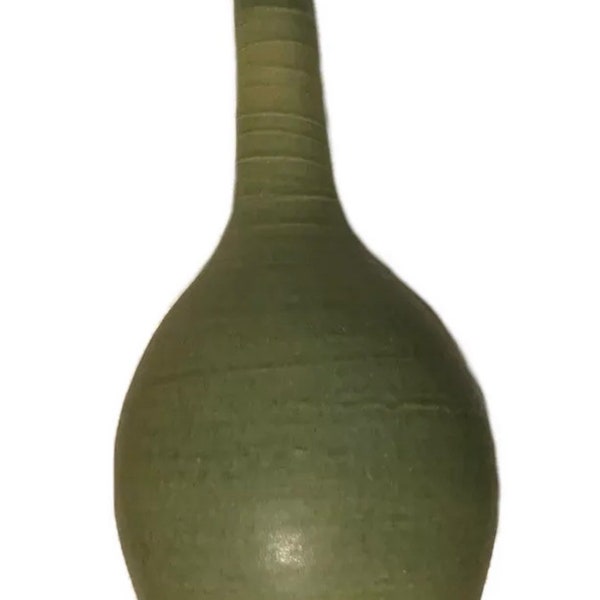 vintage vase vert poterie Rowe à long cou Bob Timberlake édition limitée
