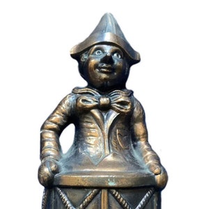 Vintage Pinocchio Bronze Copper Piggy Bank Toy Fun Figure