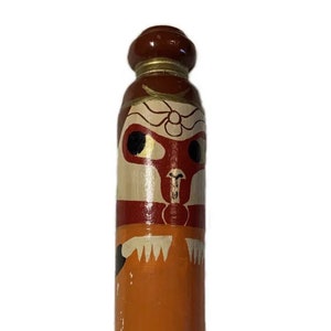Vintage East Asian Monkey Figurine Turned Wood Hand Painted