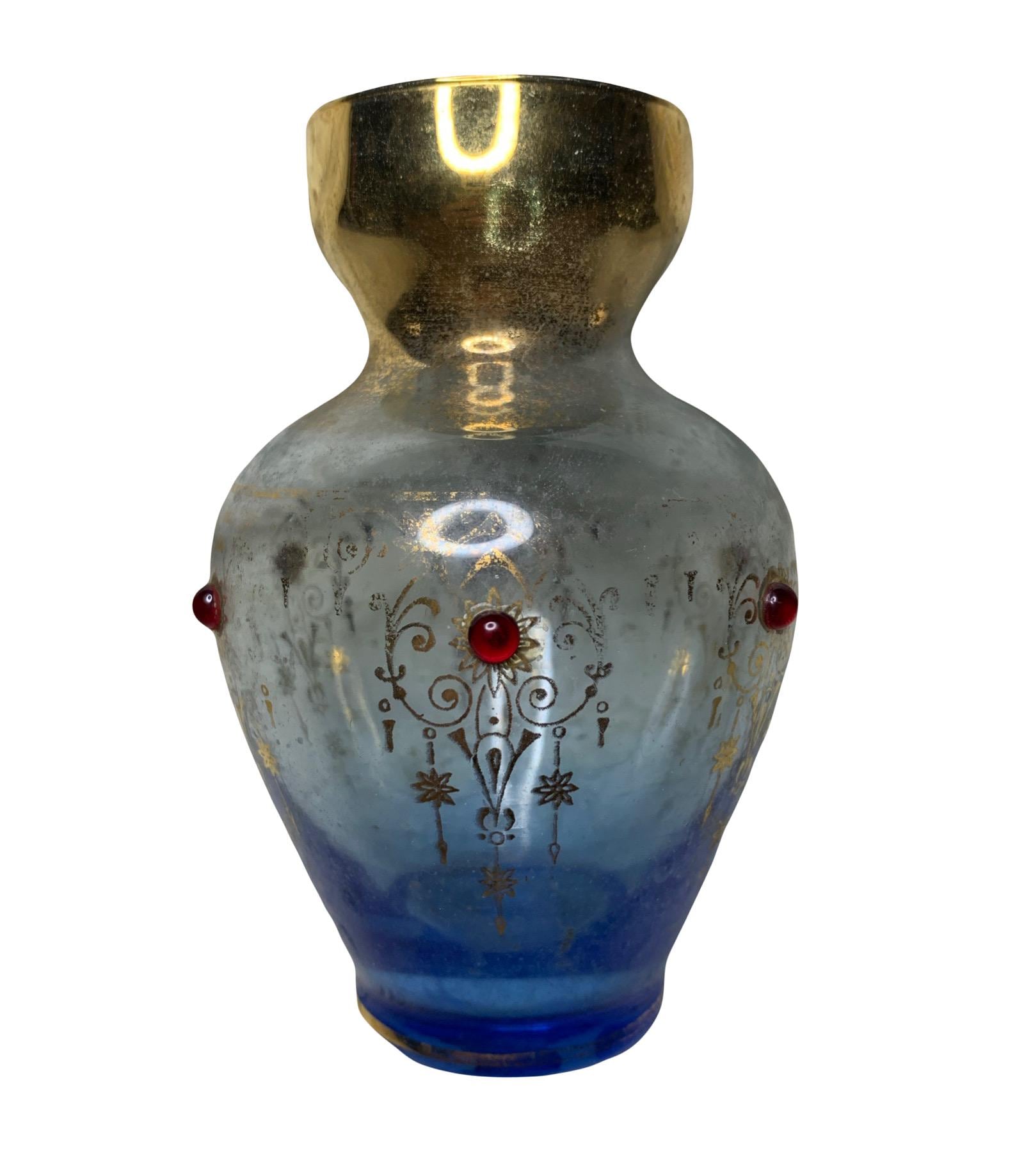 MURANOガラス小花瓶　イタリアヴェネチアンガラス　ヴィンテージ未使用 MURANOヴェネチアンガラス小花瓶 イタリア製 ヴィンテージ未使用