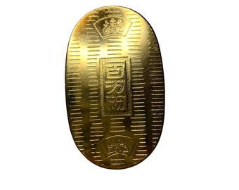 Vintage Japanese Koban Coin Shaped Box Oval Melamine Small Trinket Box Japan