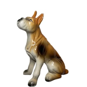 Vintage Ceramic Boxer Dog Puppy Figurine