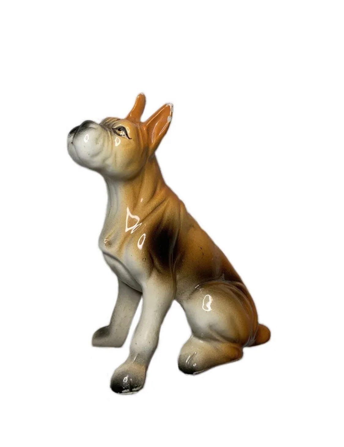 ヴィンテージセラミック製ボクサー犬の子犬の置物 - Etsy 日本