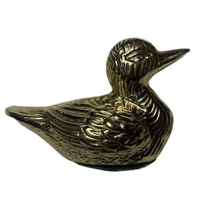 Vintage Brass Duck Figurine Mid Century Modern Decor