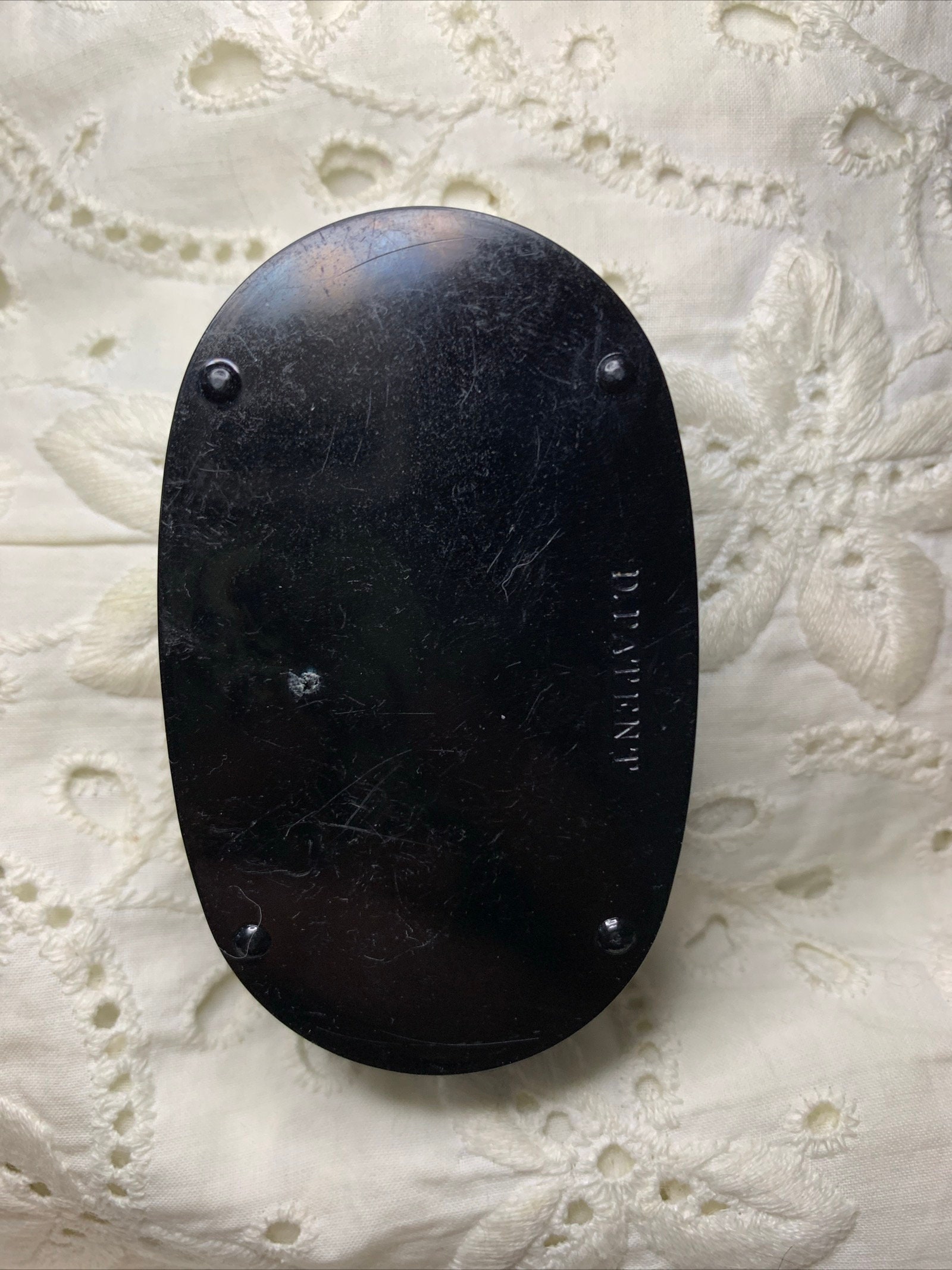 Vintage Japanese Koban Coin Shaped Box Oval Melamine Small Trinket