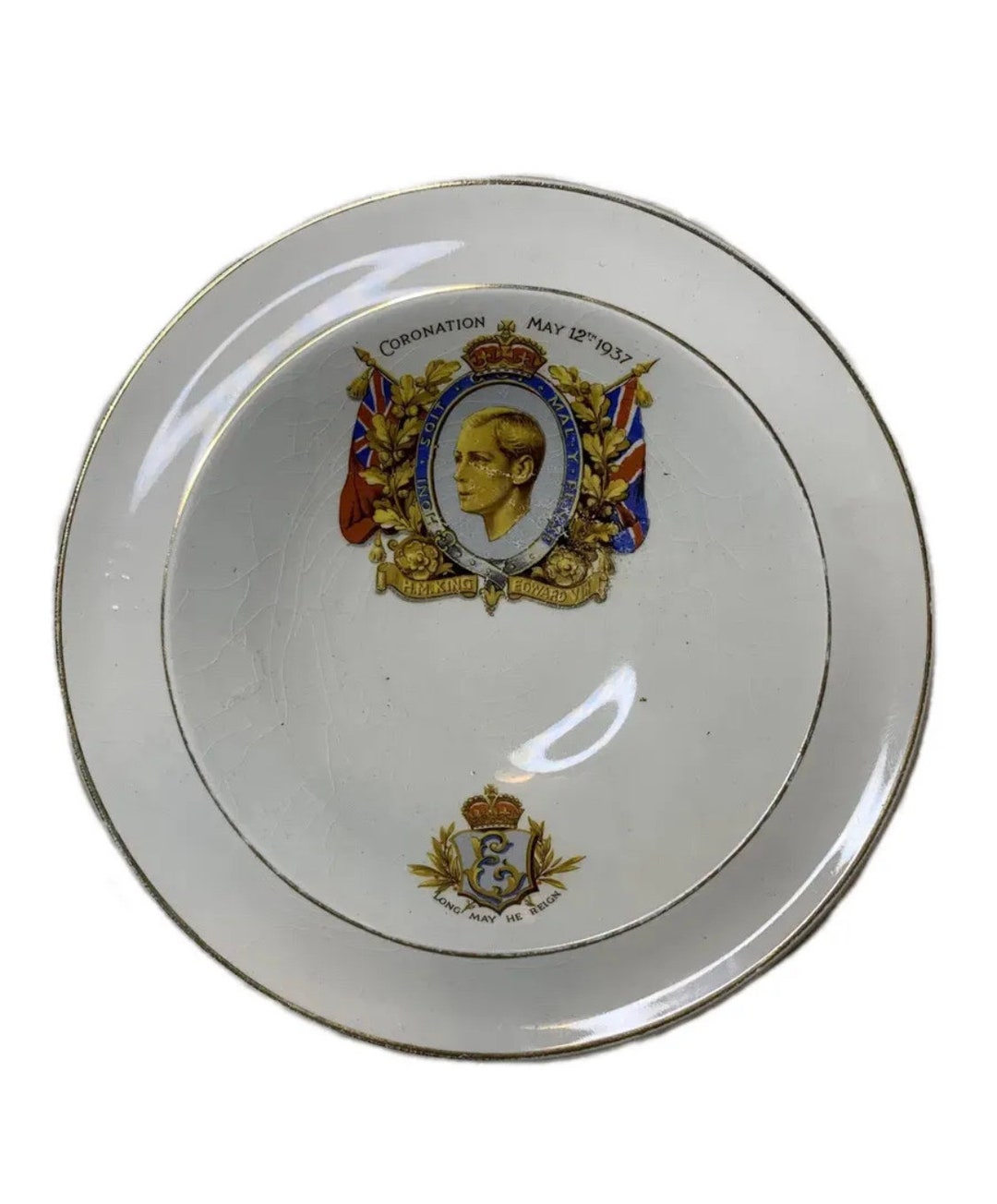 Antique 1937 King Edward VIII Coronation Bowl Abdicated British Royalty ...