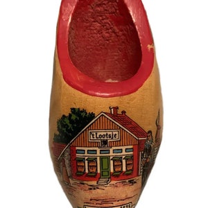 Vintage Decorative Wooden Shoe Dutch Holland Lucas Bols 1575