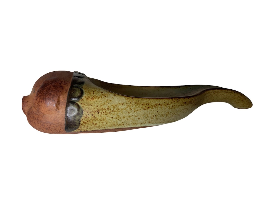 Vintage Uctci Stoneware Pig Spoon Rest Mid Century Japanese Design