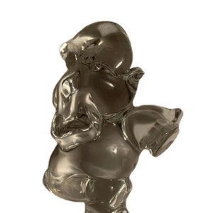 Vintage Jonal Germany 24% Crystal Clear Glass Elephant Trunk Up Figurine