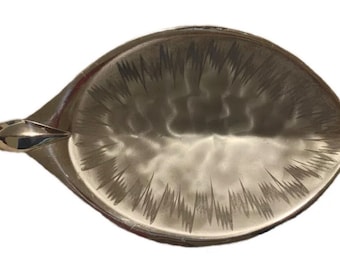 Vintage WMF IKORA Dish Silver Plated Leaf Shaped Tray Germany Mid Century Modern