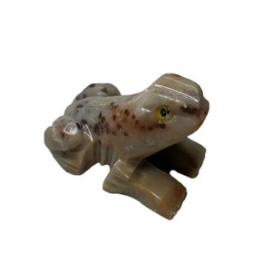 Cute Carved Soapstone Frog Figurine