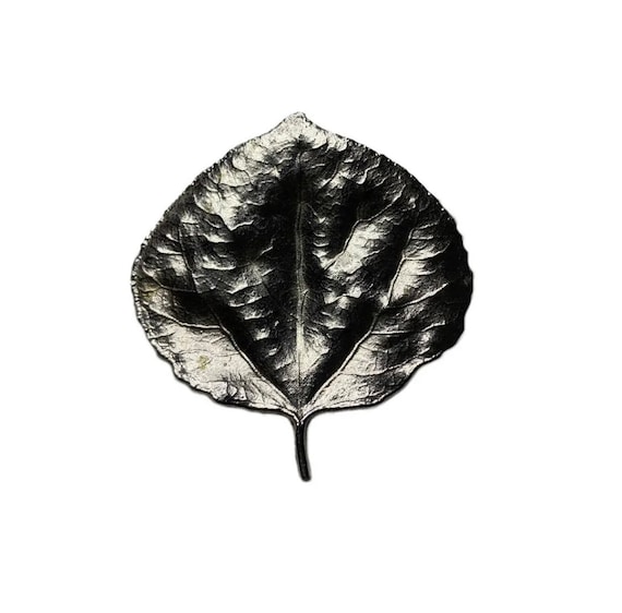 Vintage Silver Tone Birch Leaf Brooch Naturalisti… - image 1