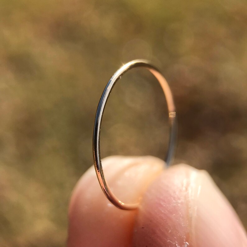 14k SOLID Yellow Gold Ultra Thin Wedding Band Mothers Day Gift Etsy