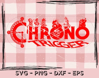 Chrono Abzug mit spielbaren Charakteren svg gravierte digitale Datei, SNES Laserschnittdatei, EPS, DXF, png