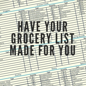 Grocery List Generator Excel Spreadsheet - 5 Minute Grocery List - Menu Generator - Money Saver